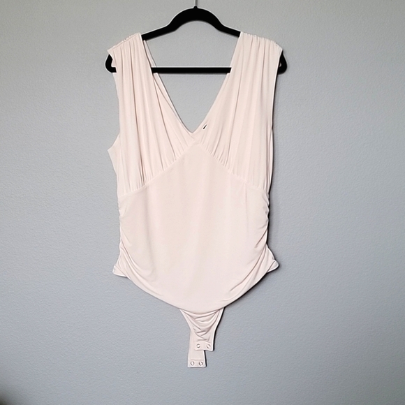 Express Balletcore body countour double layer thong bodysuit sleeveless XL - Picture 2 of 9